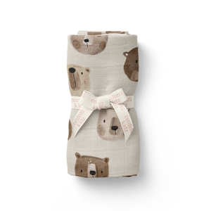 Confetti Kidz Organic Bamboo Cotton Muslin Swaddle - Beary Cute