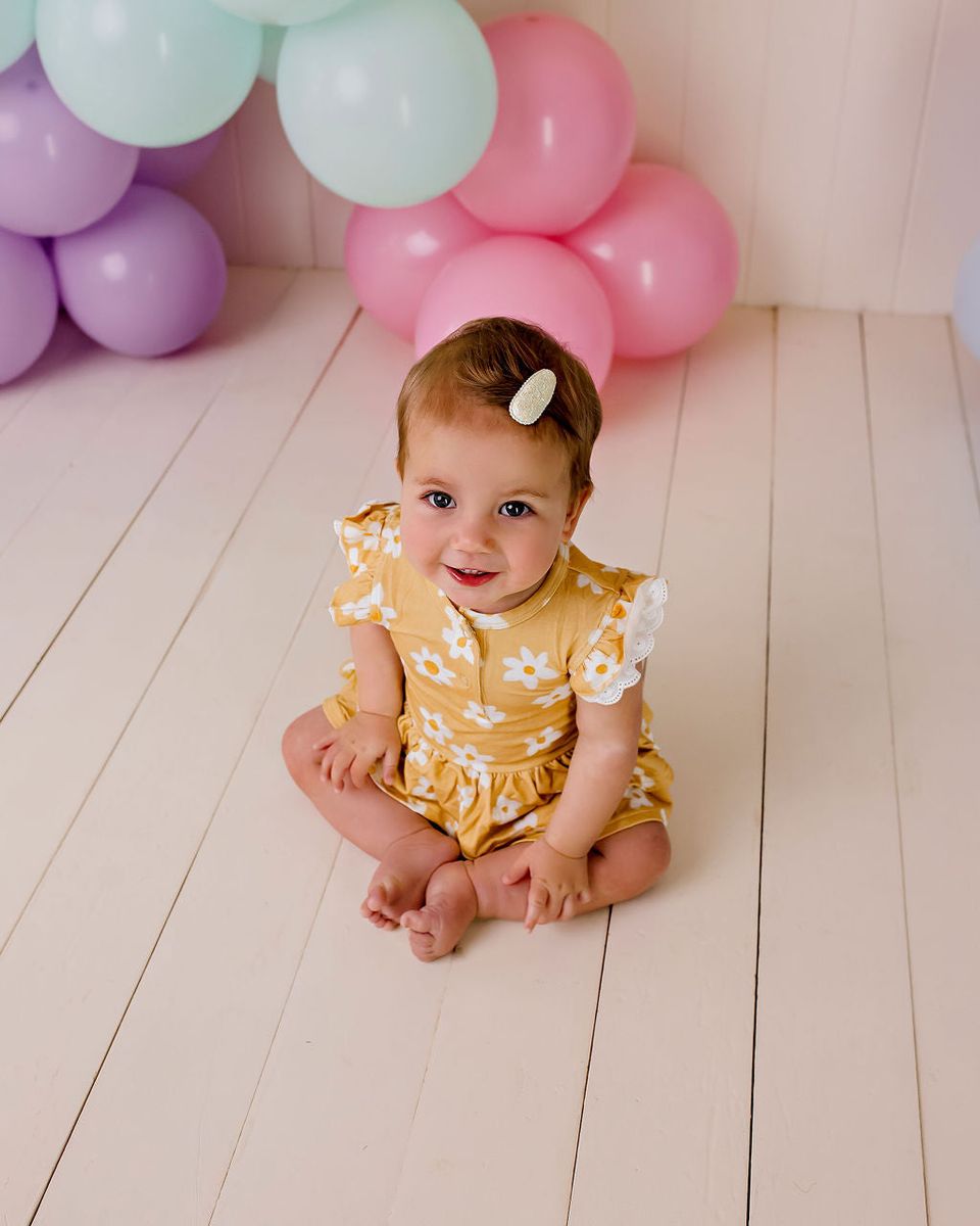 Confetti Kidz Organic Cotton and Bamboo Bodysuit Dress - Summer Daisies