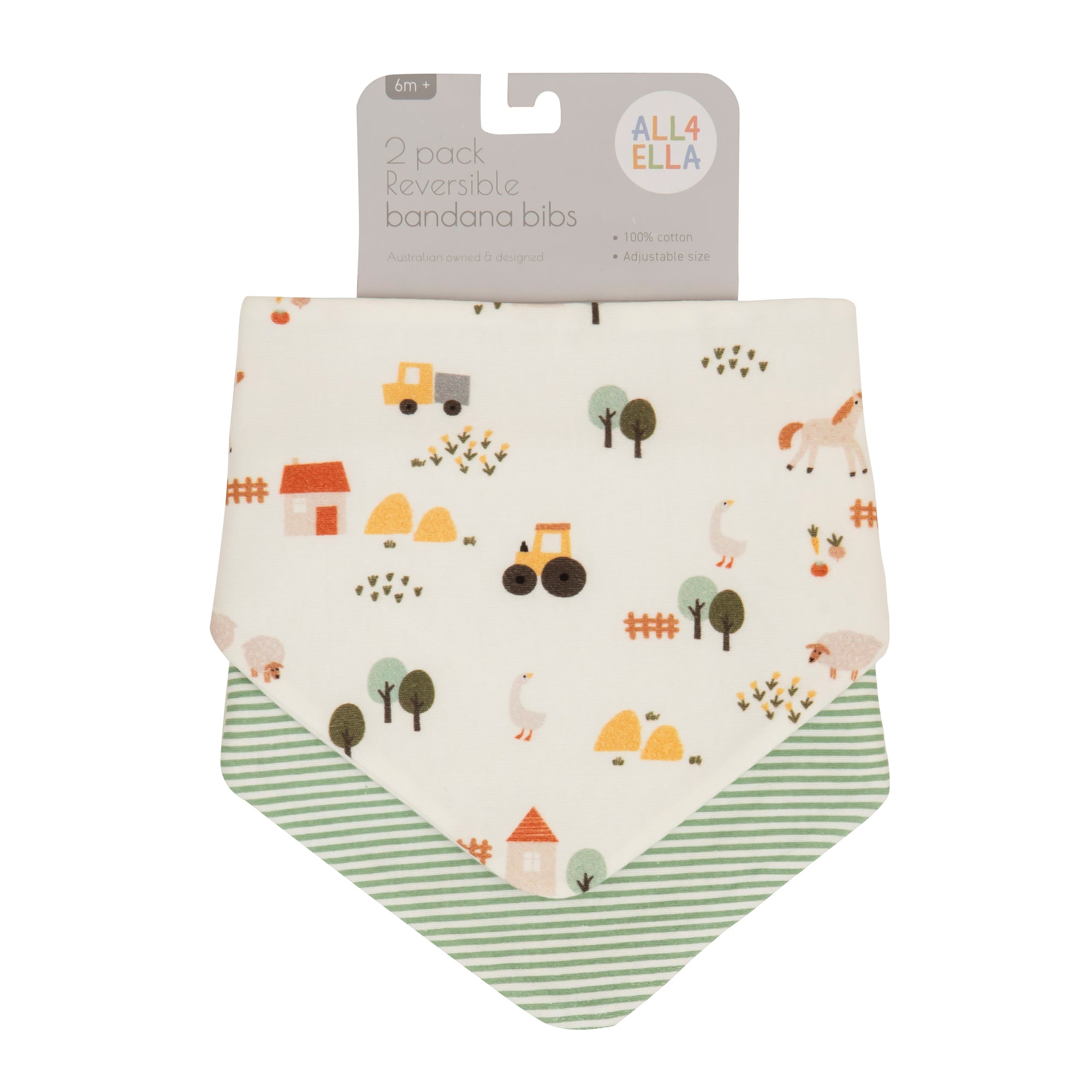 Dribble Bandana Bib 2 Pack - Country Farm