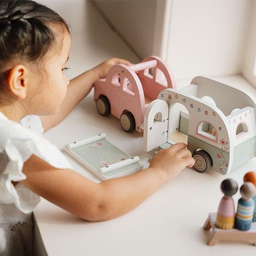 Little Dutch Wooden Car and Caravan Set