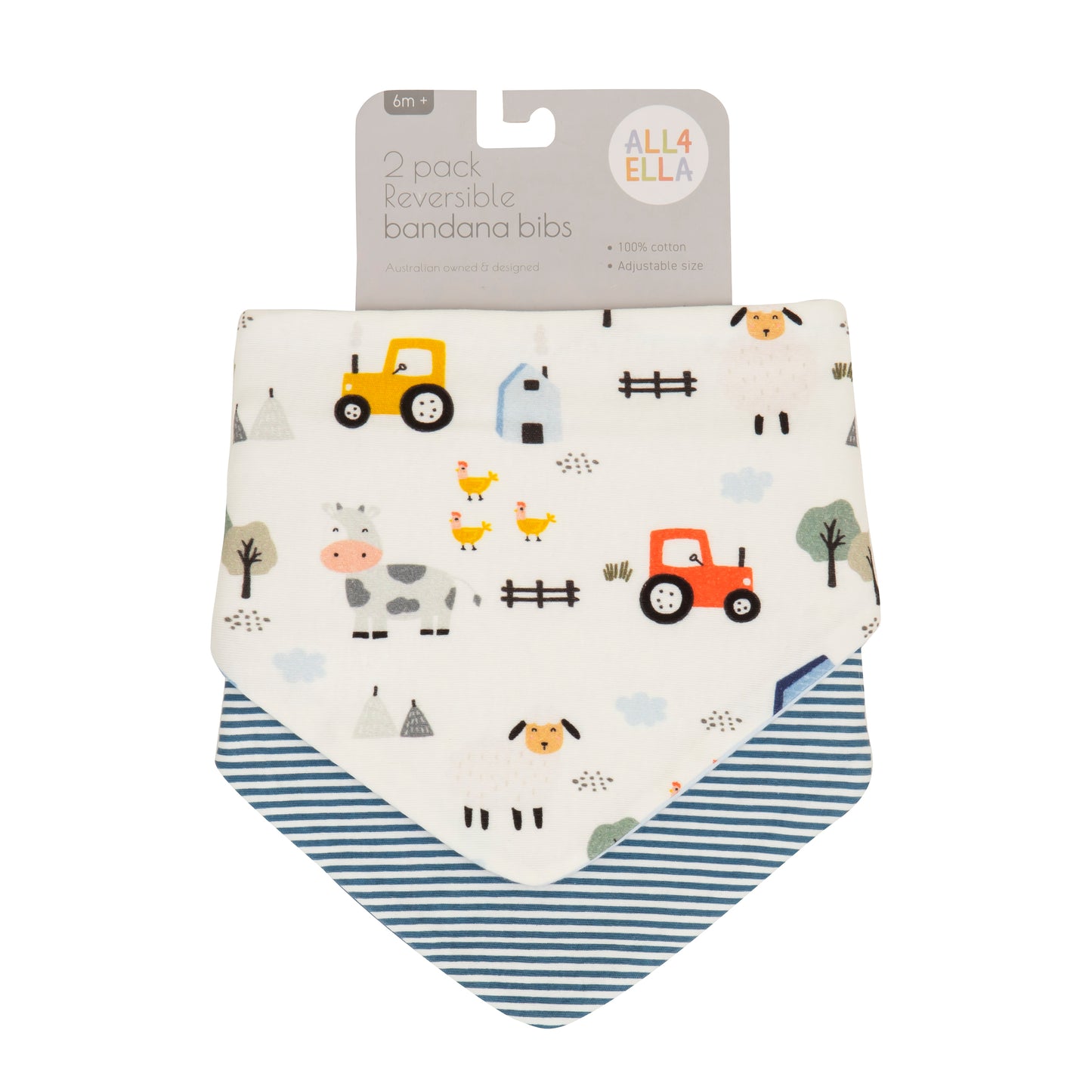 Dribble Bandana Bib 2 Pack - Barnyard - Angus & Dudley Collections