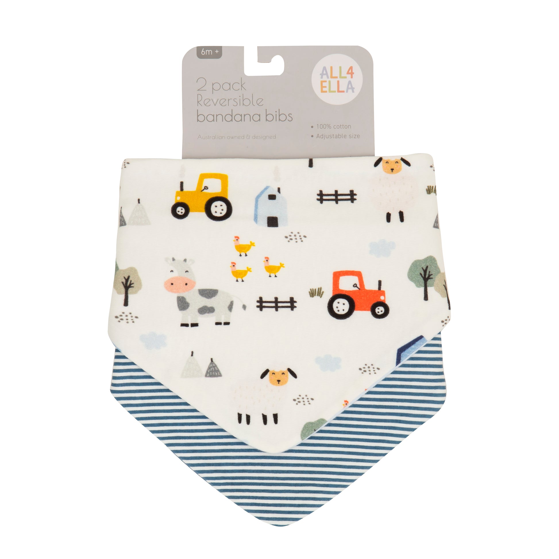 Dribble Bandana Bib 2 Pack - Barnyard - Angus & Dudley Collections
