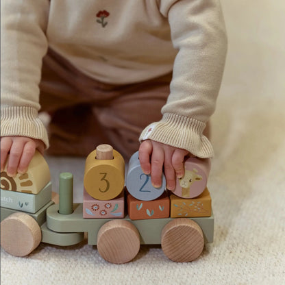 LITTLE DUTCH |  WOODEN BLOCK TRAIN | SAFARI