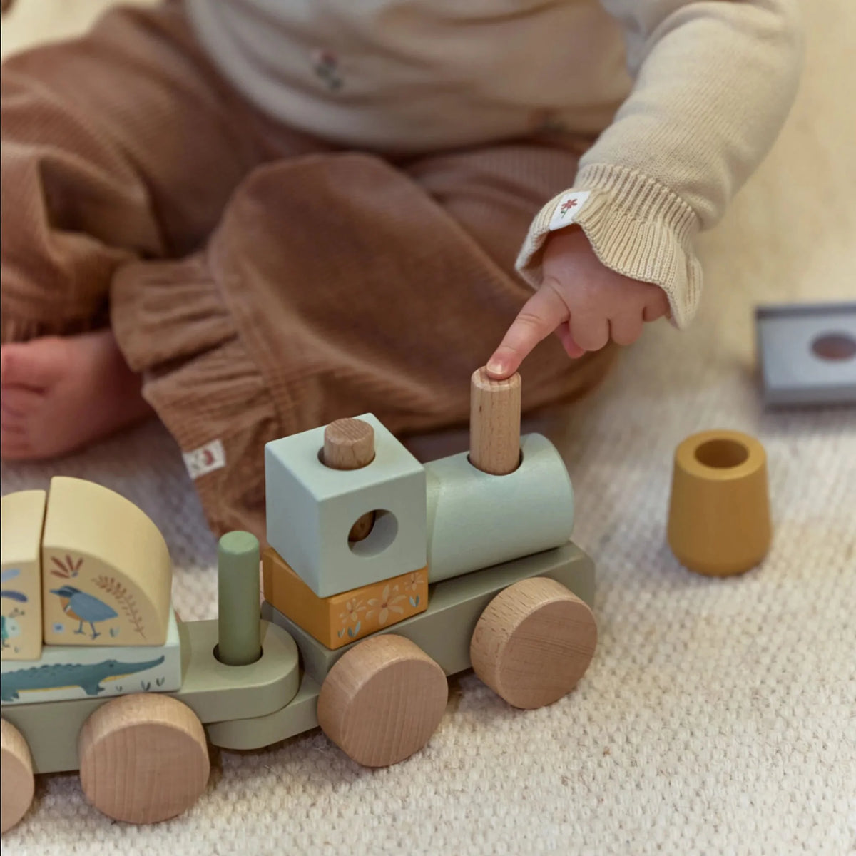 LITTLE DUTCH |  WOODEN BLOCK TRAIN | SAFARI