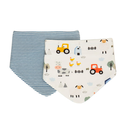 Dribble Bandana Bib 2 Pack - Barnyard - Angus & Dudley Collections