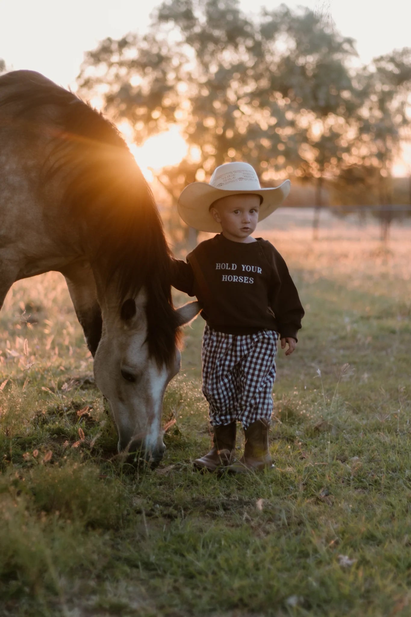 BLOSSOM AND PEAR SWEATER HOLD YOUR HORSES | ESPRESSO