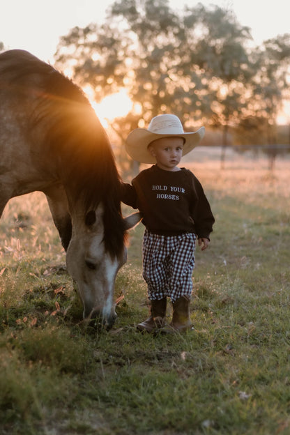BLOSSOM AND PEAR SWEATER HOLD YOUR HORSES | ESPRESSO