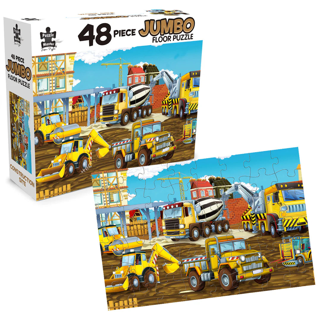 PUZZLE MASTER 48 PIECE JUMBO FLOOR PUZZLE | CONSTRUCTION SITE