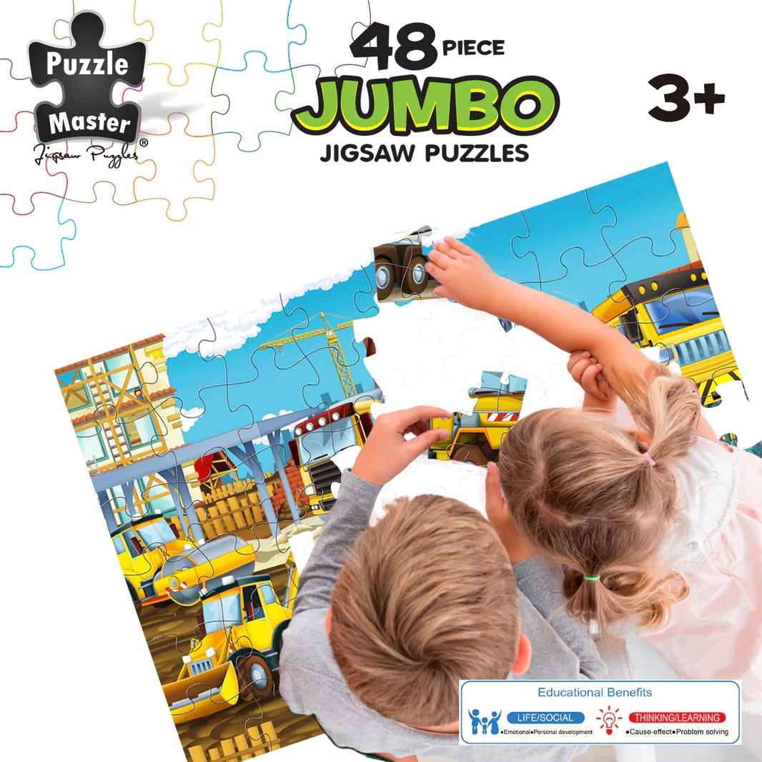 PUZZLE MASTER 48 PIECE JUMBO FLOOR PUZZLE | CONSTRUCTION SITE