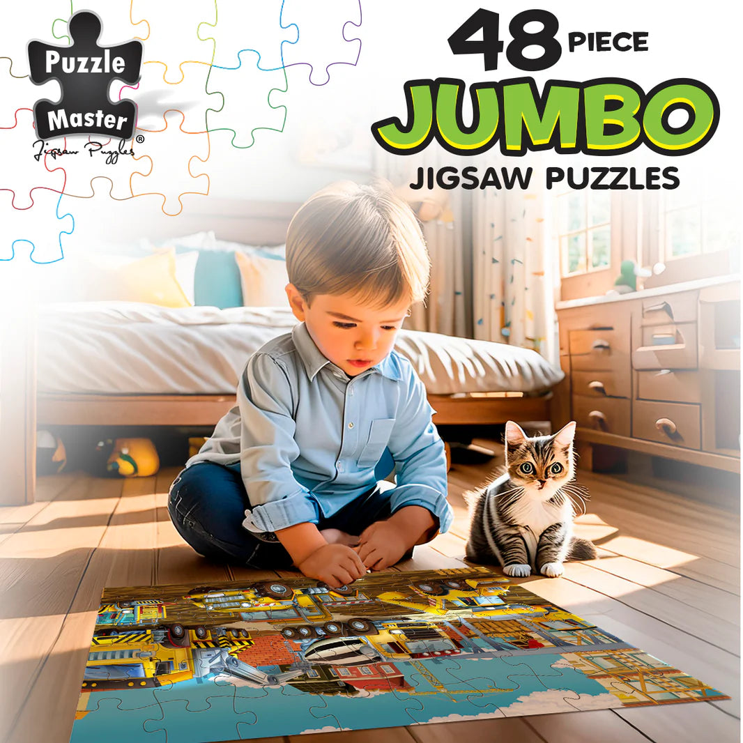 PUZZLE MASTER 48 PIECE JUMBO FLOOR PUZZLE | CONSTRUCTION SITE