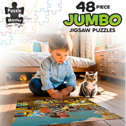 PUZZLE MASTER 48 PIECE JUMBO FLOOR PUZZLE | CONSTRUCTION SITE