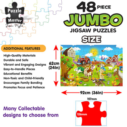 PUZZLE MASTER 48 PIECE JUMBO FLOOR PUZZLE | FARMYARD FRIENDS