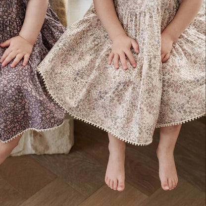 ELIZA FLORAL COTTON DRESS | CREAM