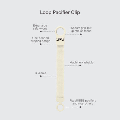 Bibs Dummy Clip Loop - Ivory