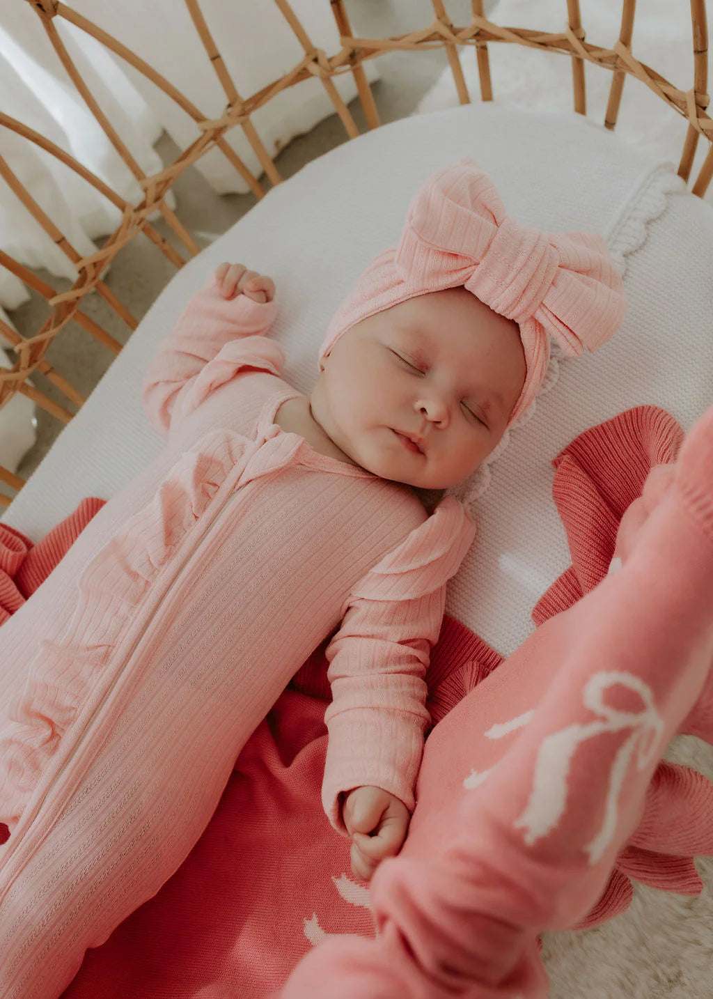 CONFETTI KIDZ KNIT REVERSIBLE KNIT BLANKET | PINK BOWS