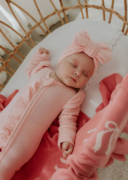 CONFETTI KIDZ KNIT REVERSIBLE KNIT BLANKET | PINK BOWS