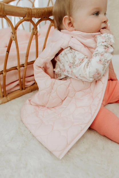 CONFETTI KIDZ QUILTED PUFFER VEST | PINK HEARTS