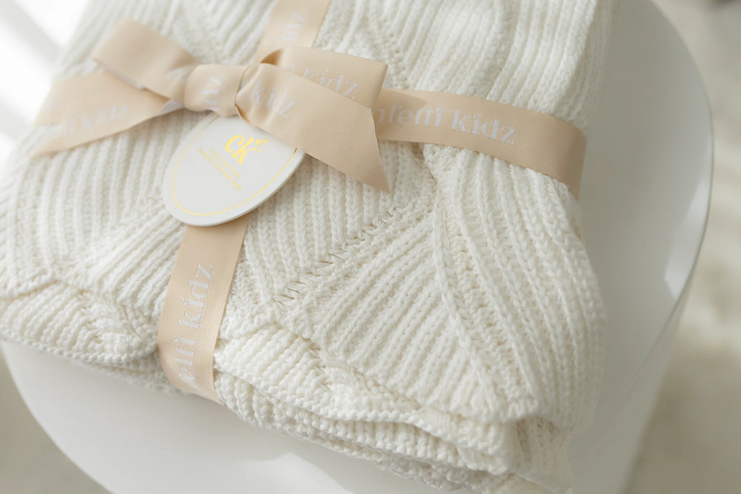 CONFETTI KIDZ KEEPSAKE KNIT BLANKET | MILK