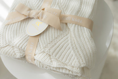 CONFETTI KIDZ KEEPSAKE KNIT BLANKET | MILK