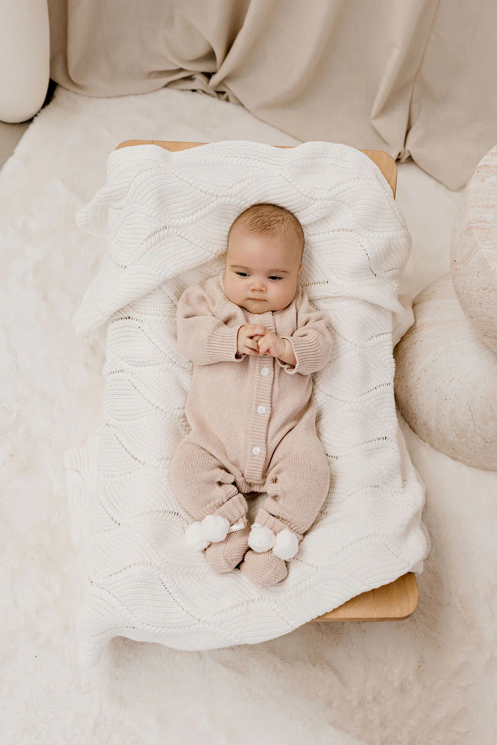 CONFETTI KIDZ KNIT POM POM BOOTIES | BISCOTTI