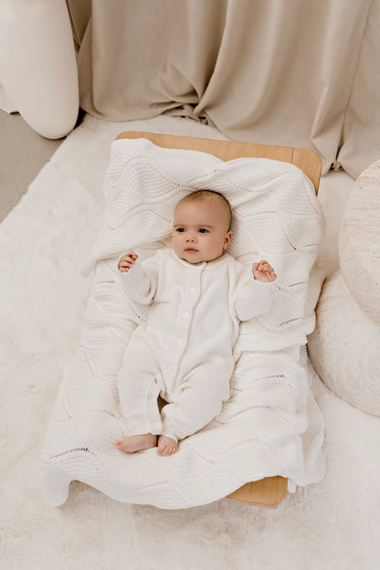 CONFETTI KIDZ KEEPSAKE KNIT BLANKET | MILK