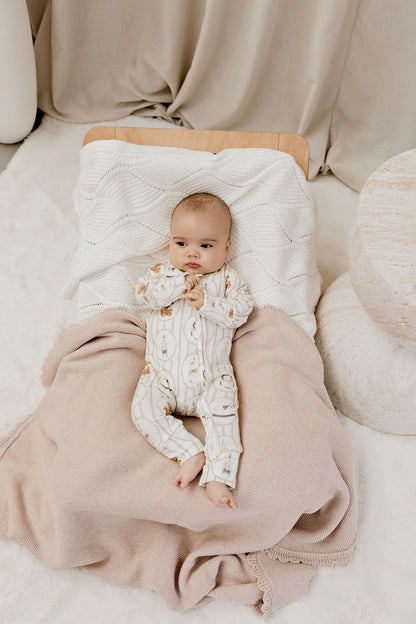CONFETTI KIDZ HERITAGE KNIT BLANKET | BISCOTTI