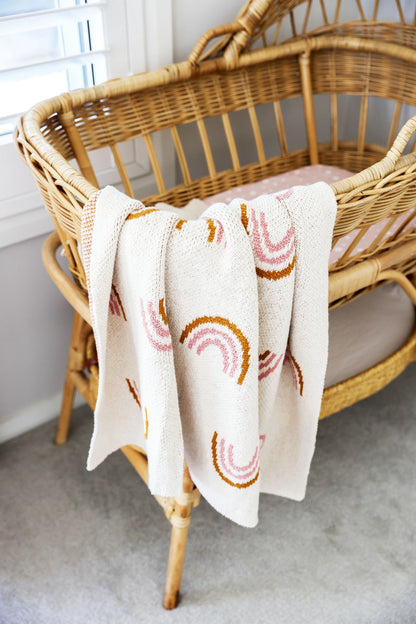 ALIMROSE RAINBOW BABY BLANKET | PINK