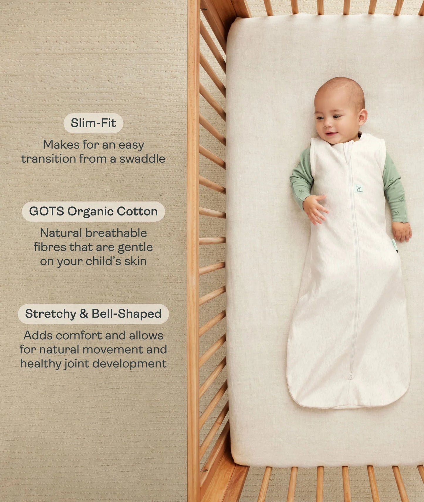 ERGO POUCH SLEEPING BAG 0.2 TOG | OATMEAL MARLE