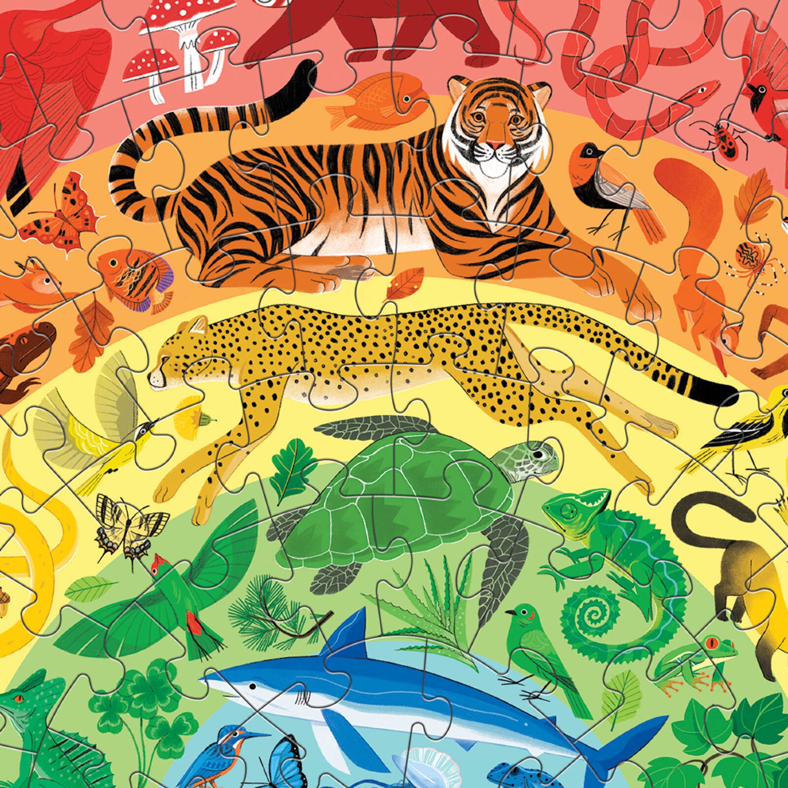 CROCODILE CREEK RAINBOW PUZZLE 100 PIECE | ANIMALS - Angus & Dudley Collections