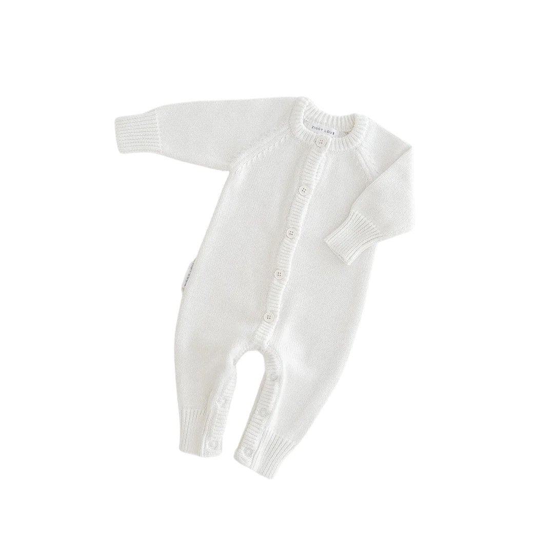 Ziggy Lou Classic Knit Romper - Milk