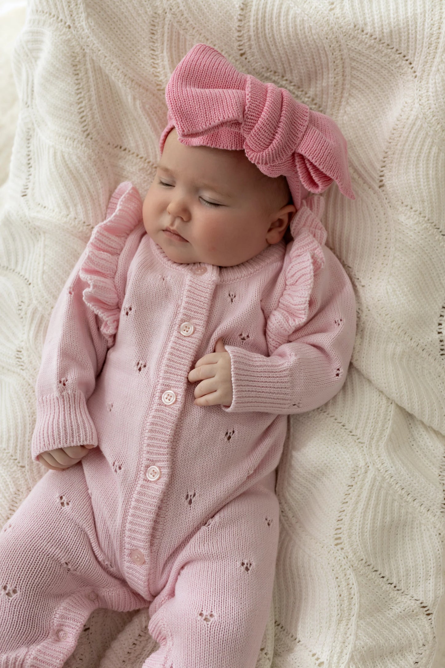 CONFETTI KIDZ POINTELLE KNIT ROMPER | CLASSIC PINK