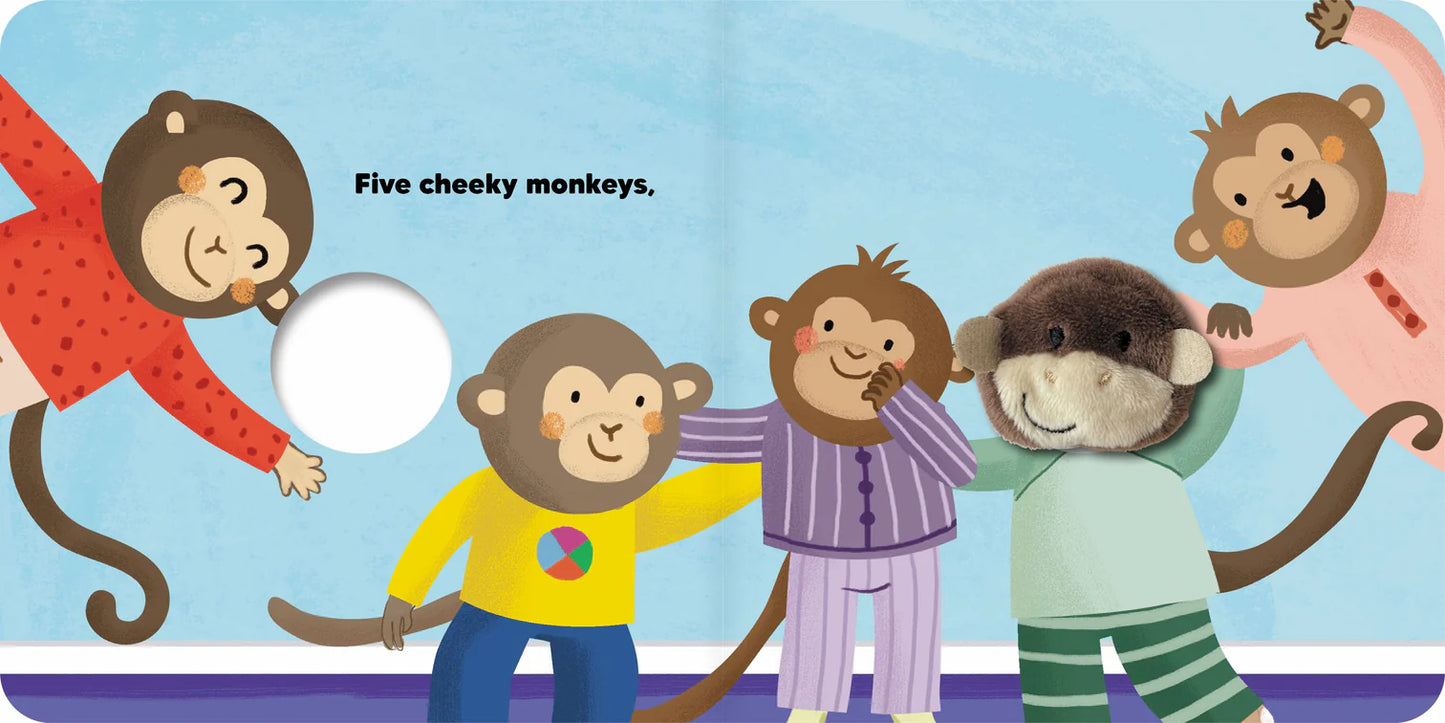 Kids Finger Puppet Board Book - Five Cheeky Monkeys