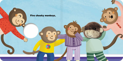 Kids Finger Puppet Board Book - Five Cheeky Monkeys