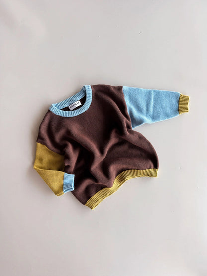 FRECKLES THE LABEL COTTON JUMPER | BROWN/BLUE/GREEN