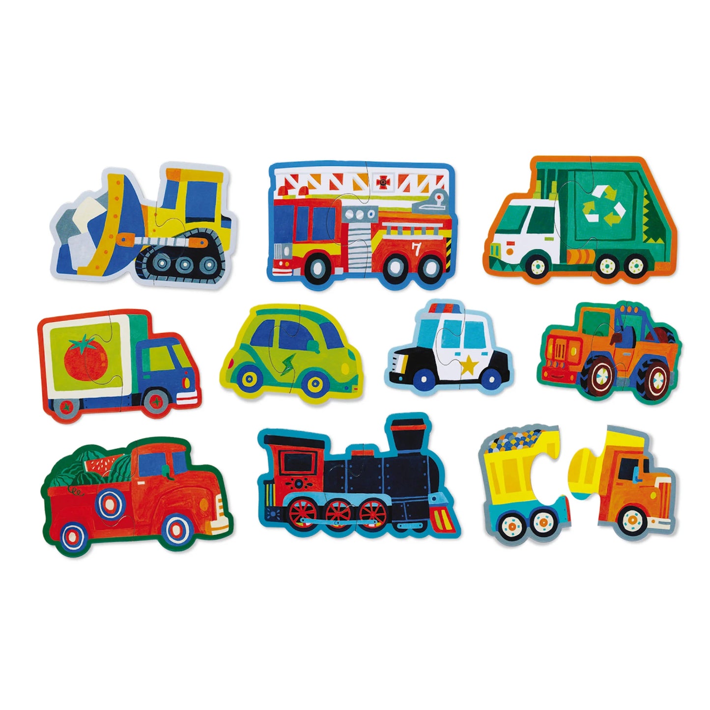 CROCODILE CREEK LET'S BEGIN 2PCE PUZZLE | VEHICLES