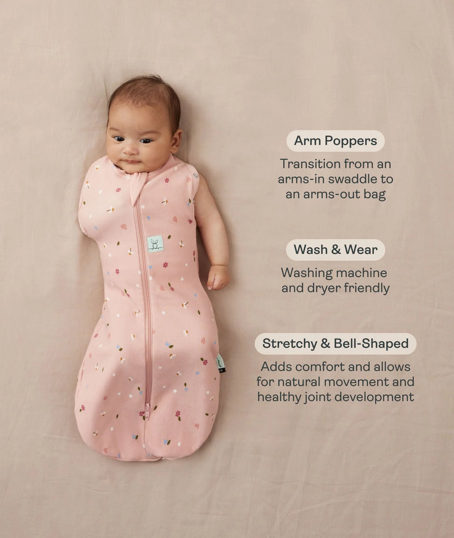 ERGO POUCH COCOON SWADDLE SLEEPING BAG 0.2TOG | DAISIES
