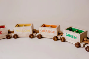 Wooden Sorting Train and Containers