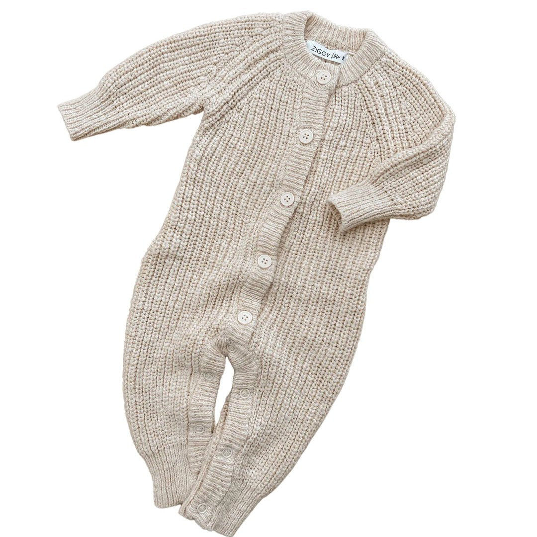 Ziggy Lou Classic Knit Romper - Honey