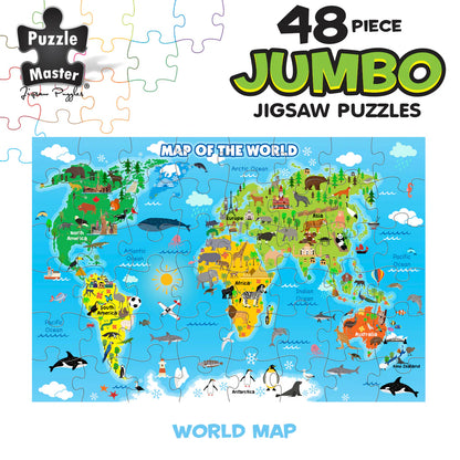 PUZZLE MASTER 48 PIECE JUMBO FLOOR PUZZLE | WORLD MAP