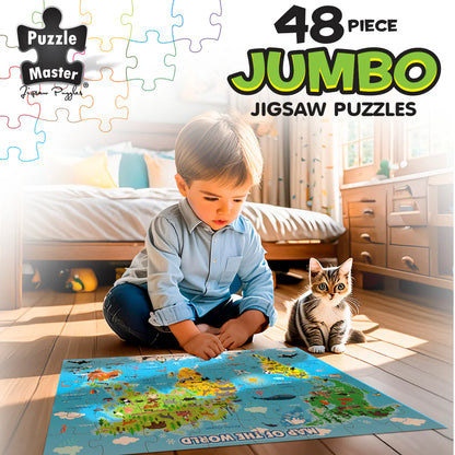PUZZLE MASTER 48 PIECE JUMBO FLOOR PUZZLE | WORLD MAP