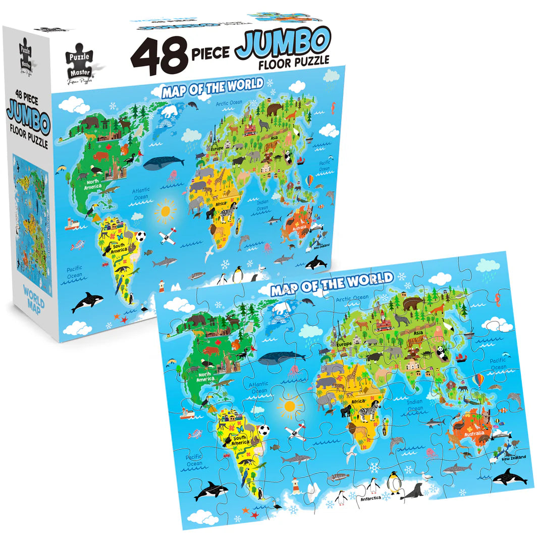 PUZZLE MASTER 48 PIECE JUMBO FLOOR PUZZLE | WORLD MAP