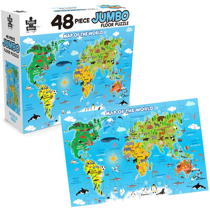 PUZZLE MASTER 48 PIECE JUMBO FLOOR PUZZLE | WORLD MAP