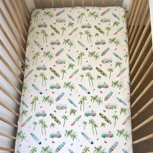 Anchor and Arrow Fitted Cot Sheet - Chasing Waves