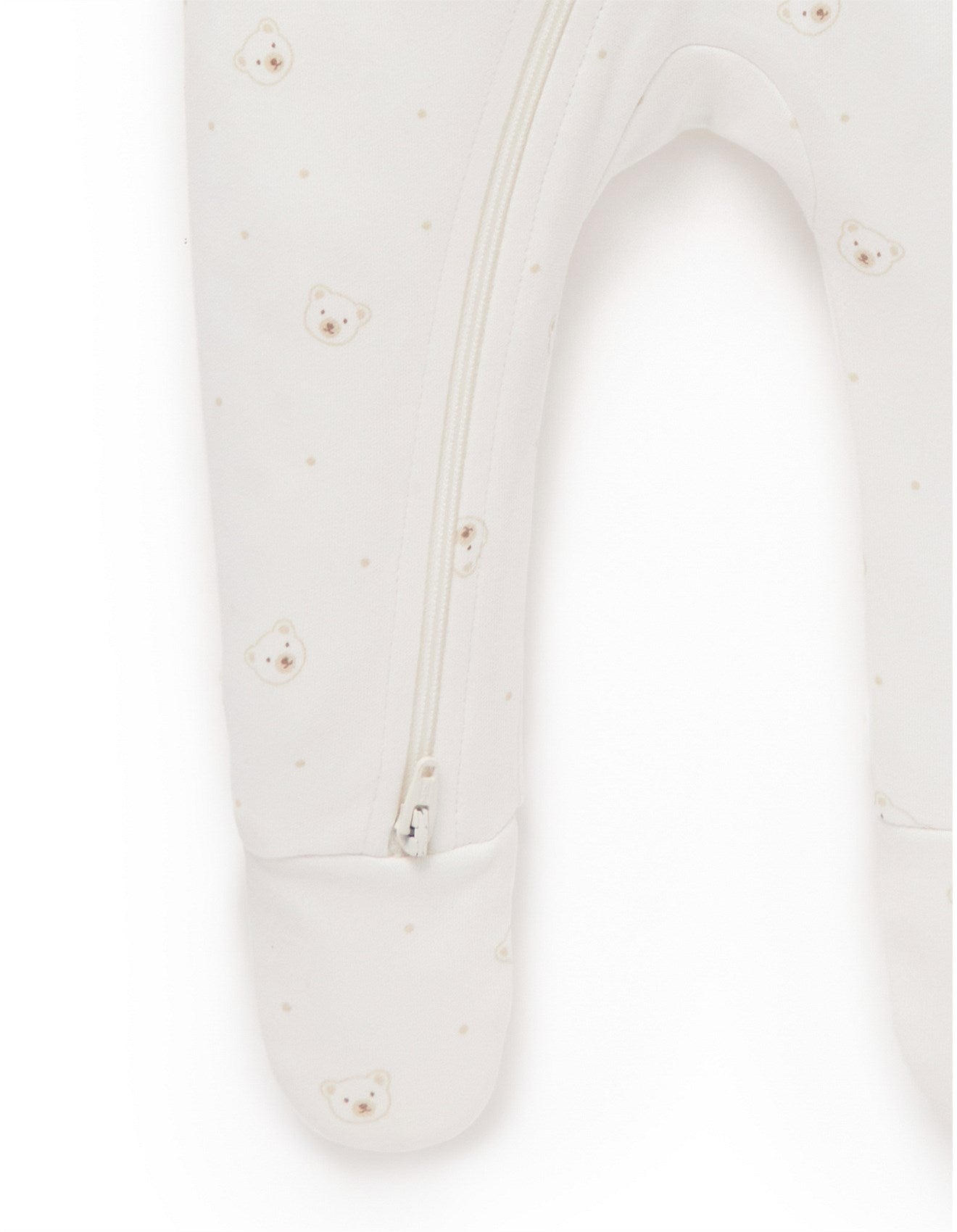 Purebaby Zip Growsuit and Hat Set - Vanilla Bear