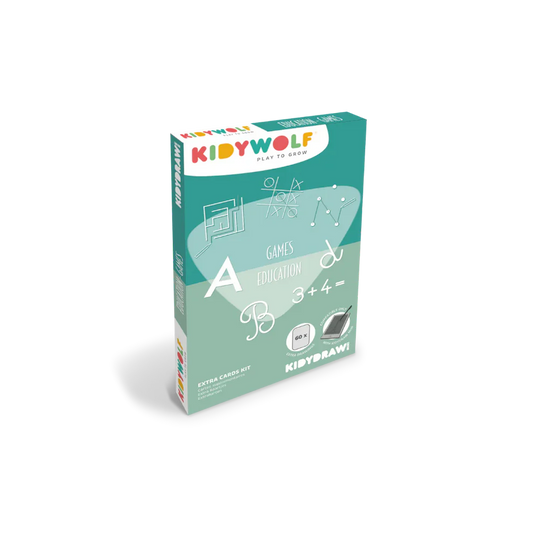 Kiddywolf educational product packaging on a white background