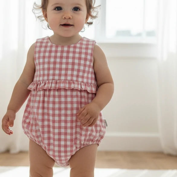 LOVE HENRY | NORA PLAYSUIT | PINK CHECK