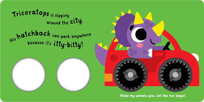 Kids Board Book - Let's Go Dinosaur - Spin Me Wheels