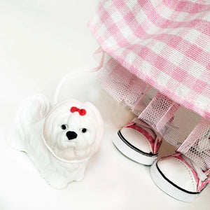 Nines D'Onil Handcrafted Collectible Doll - Pink Gingham with Puppy