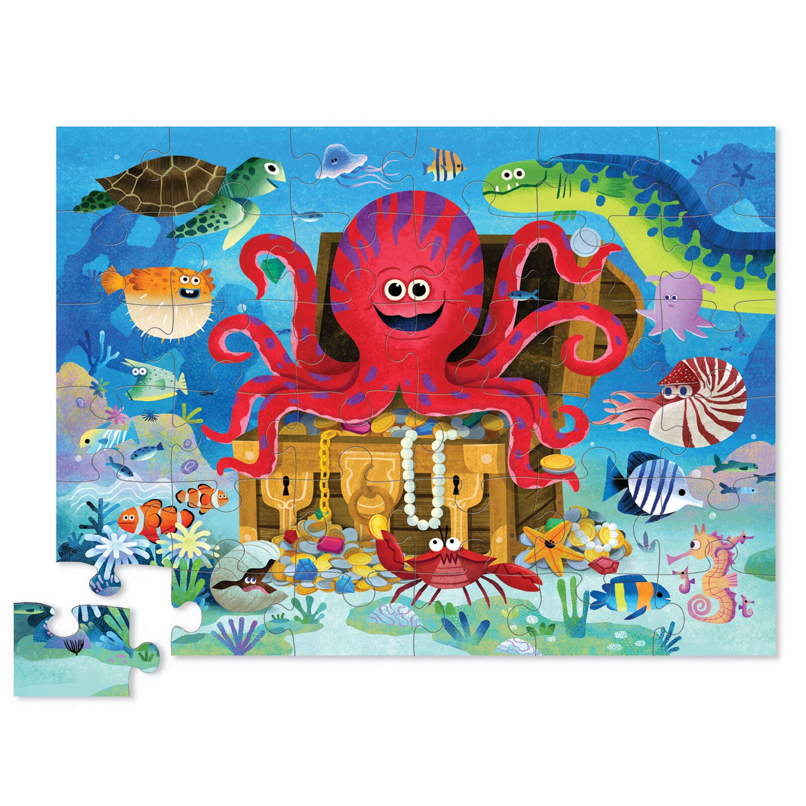 CROCODILE CREEK CLASSIC FLOOR PUZZLE 36 PIECE | OCTOPUS TREASURE - Angus & Dudley Collections