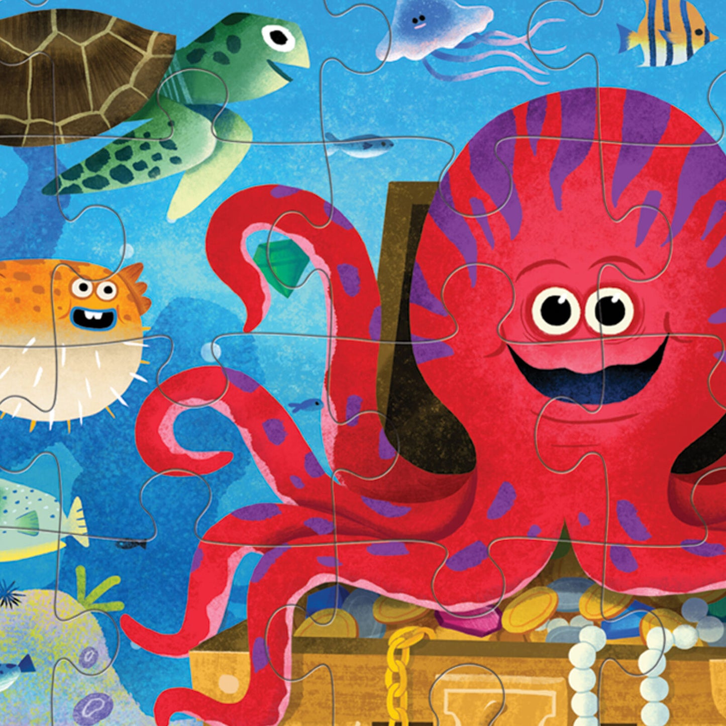 CROCODILE CREEK CLASSIC FLOOR PUZZLE 36 PIECE | OCTOPUS TREASURE - Angus & Dudley Collections